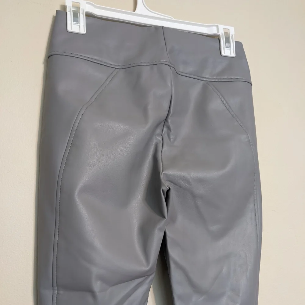 WOLFORD Edie Faux Leather Leggings in Gray Size 6 - Picture 10 of 12